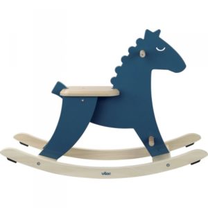 Cheval à bascule en bois Hudada bleu avec arceau – Vilac